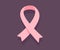 Vector illustration of pink ribbon, cancer awareness symbol on d
