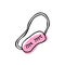 Vector illustration of pink sleep mask in doodle style