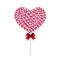 Vector illustration of pink and white lolipop heart made