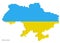 Vector illustration pixelated geographical map of Ukraine