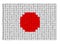 Vector illustration pixelated political flag of Japan