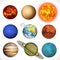 Vector illustration planets Solar system and sun