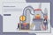 Vector illustration Plumber service landing page