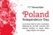 Vector illustration Poland Independence Day, Polish flag in trendy grunge style. 11 November design template for poster
