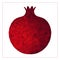 Vector illustration of Pomegranate in Low poly style on the white background. Decorative ornamental pomegranate made of mosaic tex