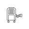 Vector illustration of portable air conditioner. Line icon of he