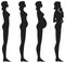 Vector illustration of pregnant female silhouettes and baby.