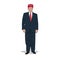 Vector illustration of President Donald Trump in red hat