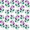 Vector illustration of pretty violet flowers seamles pattern