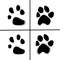 Vector illustration of prints of animal paws, flat style