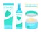 Vector illustration of products for daily face skincare routine.