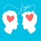 Vector Illustration of Profiles of two men connected by love wire