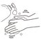 Vector illustration of proper hand washing procedure,  2, put a lot of soap on your hands and rub your palms well.