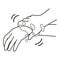 A vector illustration of proper hand washing procedures, step  7, do not forget to wash your wrist.