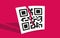 Vector illustration of a QR code. Vector icon of torn QR code