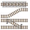 Vector illustration of railway parts grey rails maintenance concrete technology build equipment metro engineering