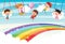 Vector Illustration Of Rainbow Children