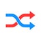 Vector illustration of random sign. Two arrows icon design.