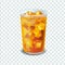 Vector illustration in real style about iced tea with ice