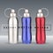 Vector illustration of realistic 3d multicolor empty glossy metalic water bottles.