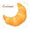 Vector illustration of realistic croissant on top view