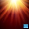 Vector illustration of Realistic fiery sunburst effect with rays