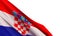 Vector illustration with a realistic flag of Croatia isolated on white background.