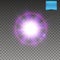 Vector illustration of realistic violet supernova explosion on transparent background.