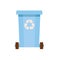 Vector illustration of recycle thrash can. Garbage rubbish trash container for different type of waste