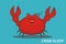 Vector illustration of red crab with claws