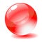 Vector illustration. Red glossy circle web button
