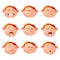 Vector illustration of the red-haired boy and his emotions.