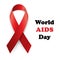 Vector illustration red ribbon - AIDS