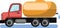 Vector illustration of red water tanker truck with yellow cistern