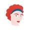 Vector Illustration: Redhead woman with blue bandana