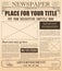 Vector illustration of retro newspaper with old style fonts and vintage effect. Place for pictures and text in vintage