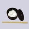 Vector illustration of a Rice Bowl and chopstick.