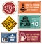 Vector illustration of road signs with unique creative messages