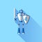 Vector illustration Robot knight with a sword