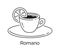 Vector illustration of Romano coffee