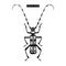 Vector illustration of Rosalia alpina. Hand drawn alpine beetle on white background. Vintage insect drawing.