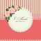 Vector illustration with rose flower decor, leaves buds and ladybug