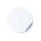 Vector illustration of round blank white sticker with folded edge.