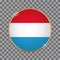 Vector illustration of round button banner wit country flag of Luxembourg