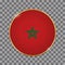 Vector illustration of round button banner wit country flag of Morocco