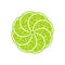 Vector illustration of round from lime slice. Citrus circle