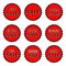 Vector illustration of round red labels with inscriptions total, big and weekend sales.