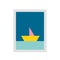 Vector illustration of sailing ship in the sea