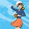 Vector illustration of sailor woman, retro pop art comic style