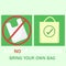 Vector illustration say no plastic bags support for nature shopping